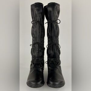 SOREL Women’s Firenzy Lined Knee High Winter Snow Boots Black Leather Sz 8 NWOB